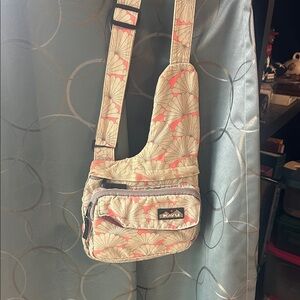 Kavu Pink and Cream Patterned Crossbody Bag